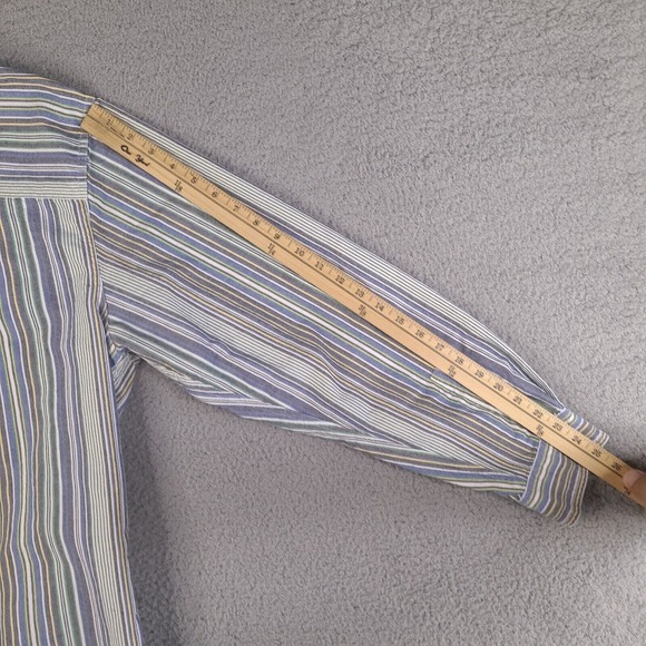 Chaps Shirt Mens‎ XXL Multicolor Striped Button Down Long Sleeve Pocket Cotton - Picture 15 of 15